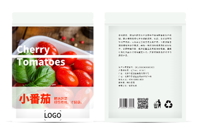 红色实景农产品包装袋设计